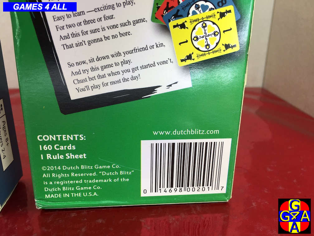 Dutch Blitz With 4 Player Expansion - NEW!!!