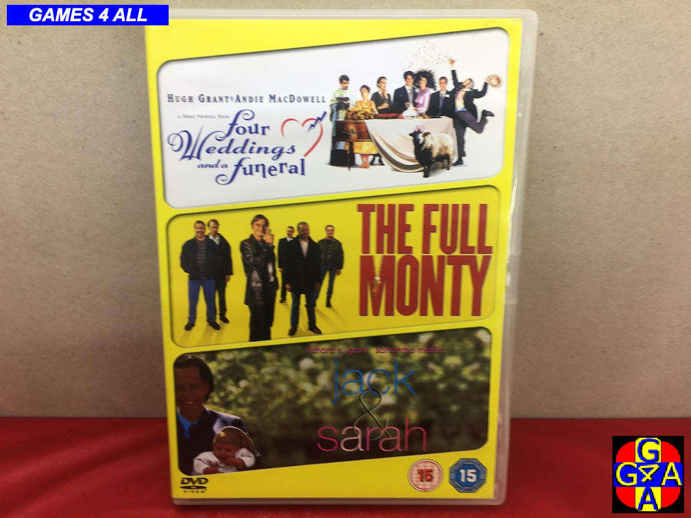 3 Movies (See Picture) Four Wedding, Full Monty, Jack & Sarah