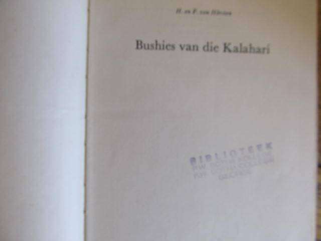 H en F von Horsten -  Bushies van die Kalahari