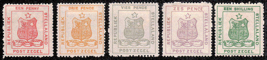 STELLALAND 1884 SET 5 VALUES VERY GOOD MINT. EXCELLENT GUM WITHOUT THINNING OR RUST. SG 1-5 £445