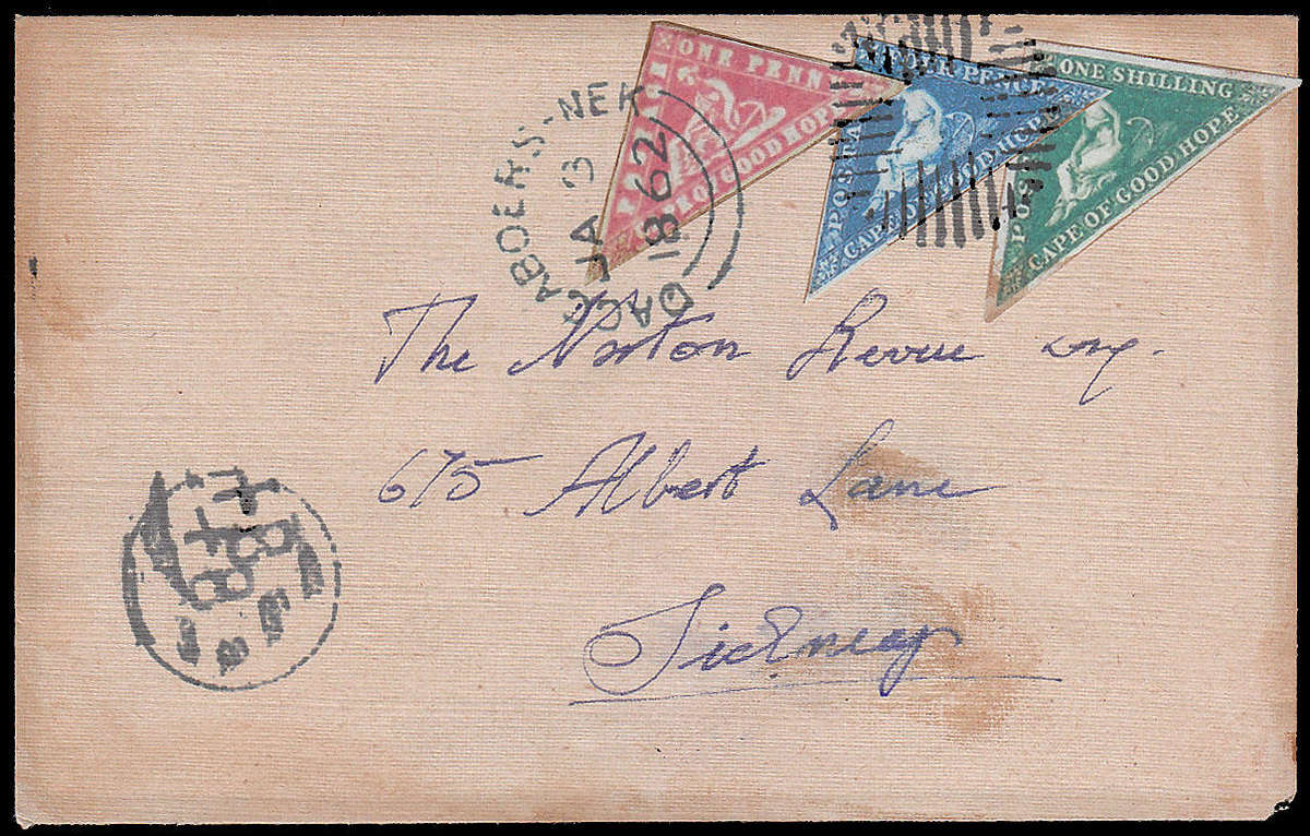 Forgery of Envelope with 3 Triangulars and 2 Cancels