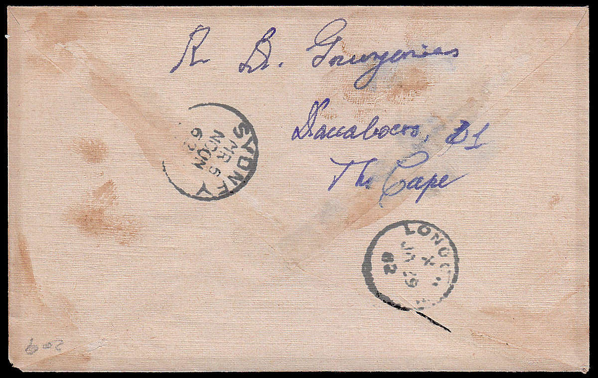 Forgery of Envelope with 3 Triangulars and 2 Cancels