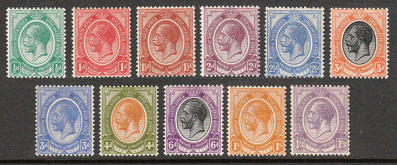 SOUTH AFRIKA 1913 KINGS HEADS ½d TO 1s3 ALL WITH INVERTED WMK FINE LMM/MNH. CAT ± 9000 SEE DESCRIPTI
