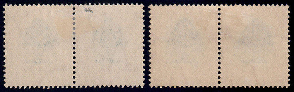 UNION 1930-45 ROTOS 6d INV WMK TWO DIFF TYPES IN PAIRS BOTH WITH VARIETIES. FINE LMM.