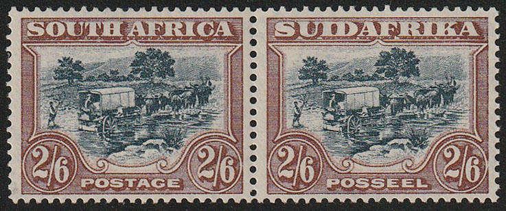 UNION 1930-45 ROTO'S 2s6d GREEN AND BROWN SHADE PAIR VERY FINE MNH. SACC 50 CAT R6500
