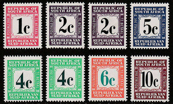 UNION 1969-71 POSTAGE DUES HARRISON PAPER SET INCL BOTH PERFS 2c AND 4c V F MNH SACC 56H-61H R2000