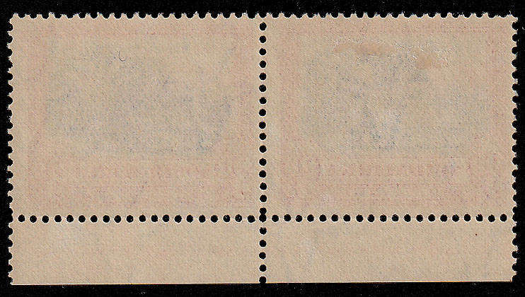 UNION 1927 LONDON PRTGS 3d PERF 14 X 13½ DOWN IMPRINT PAIR VERY FINE MINT. SACC 34a R4500