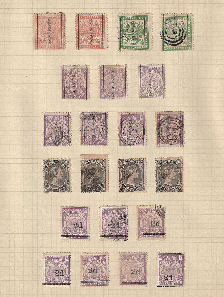 TRANSVAAL 1882-1887 MOSTLY USED SELECTION ON 2 PAGES. UNCHECKED BUT SEEMS TO BE IN GOOD CONDITION