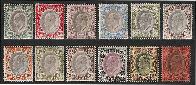 TRANSVAAL 1902 KEVII SET 12 VALUES  MINT. SACC 250-261 R9955. SEE DESCRIPTION