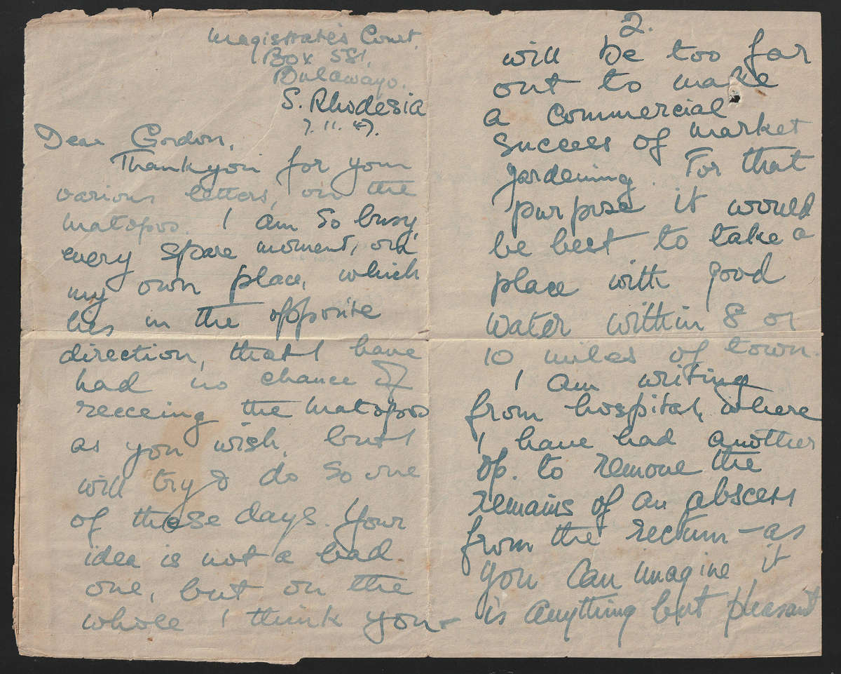 Southern Rhodesia 1947 THE VERY SCARCE 6d EMERGENCY AIR LETTER FROM BULAWAYO TO SINGAPORE AND CEYLON