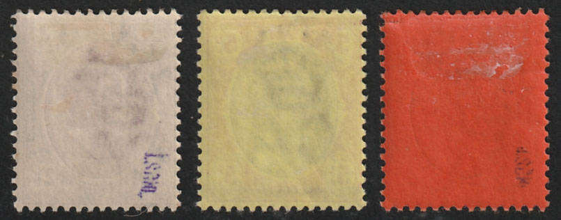 Transvaal 1904 KEVII 2s6d 5s and 10s fine LMM. SACC 275-277.