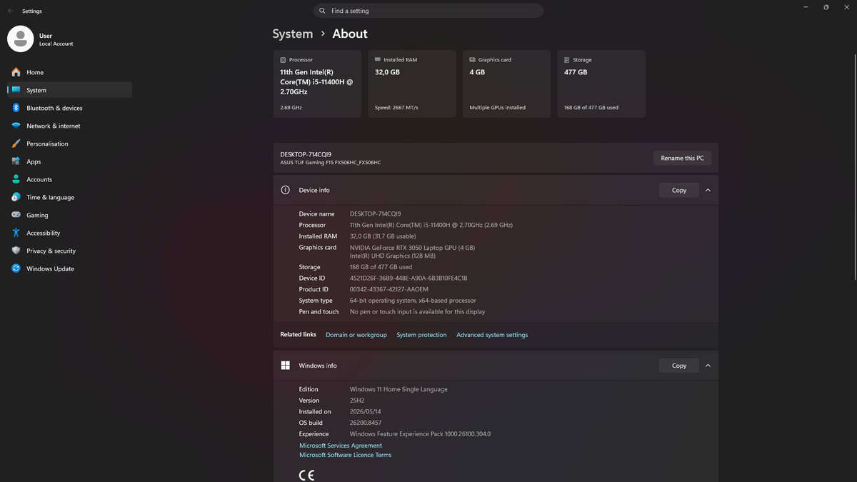 ASUS TUF Gaming Laptop - Submit an Offer