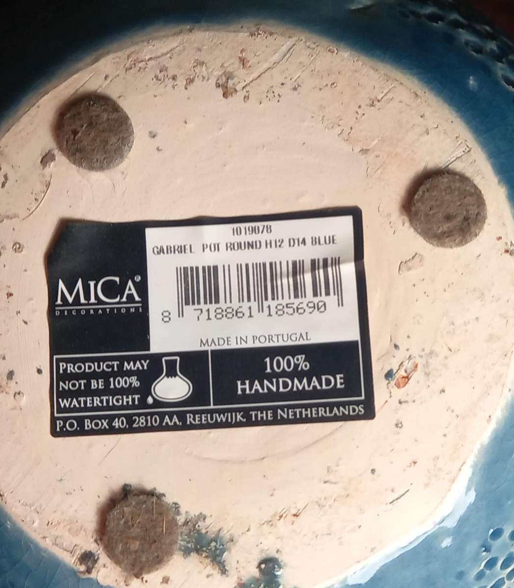 2 X MICA CERAMIC POP PLANT CONTAINERS