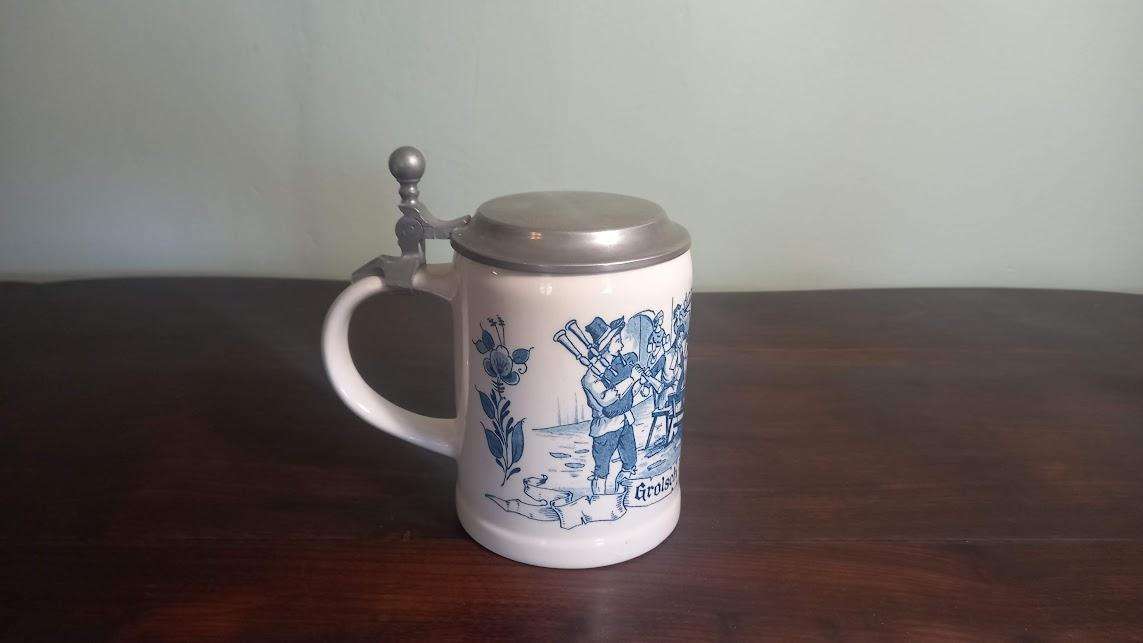 BEER MUG -DELFT BLUE - GROLSCH PREIMIER LAGER