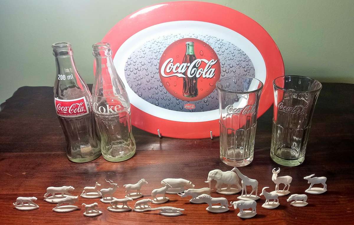 VINTAGE VERY RARE 1961 COCA-COLA AFRICAN ANIMAL SERIES~COMPLETE SET PLUS OTHER COKE COLLECTABLES