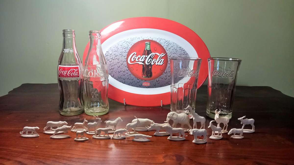 VINTAGE VERY RARE 1961 COCA-COLA AFRICAN ANIMAL SERIES~COMPLETE SET PLUS OTHER COKE COLLECTABLES