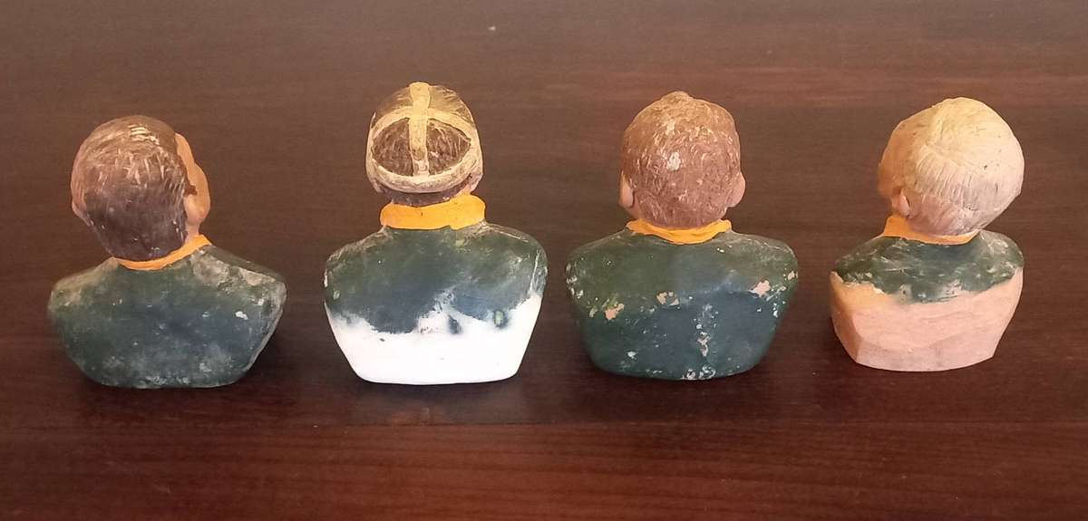 4 x Clay Sculptures of 4 Famous Springbok Rugby players