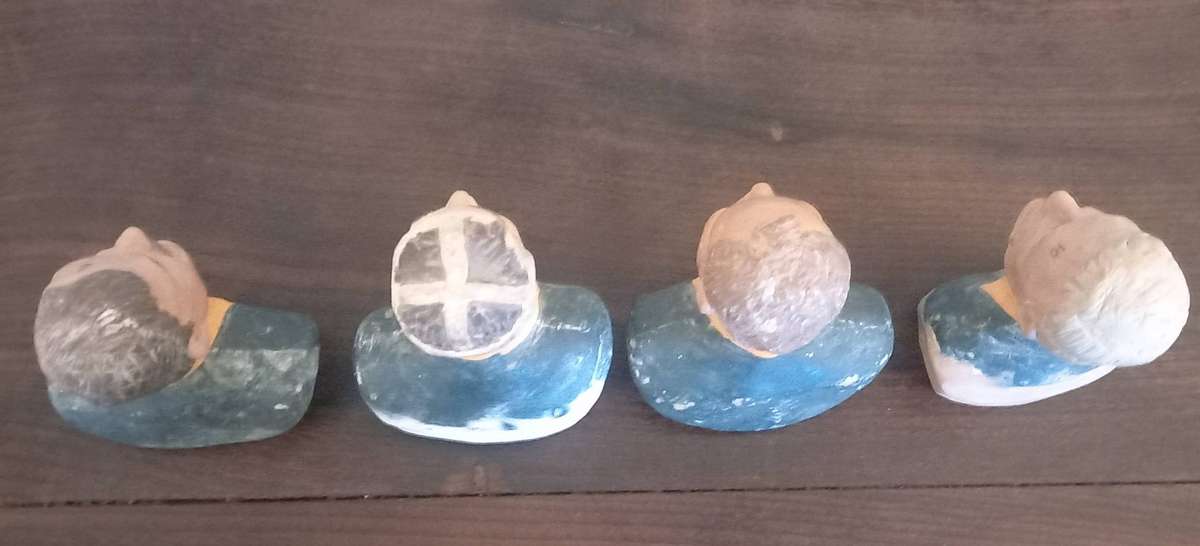 4 x Clay Sculptures of 4 Famous Springbok Rugby players