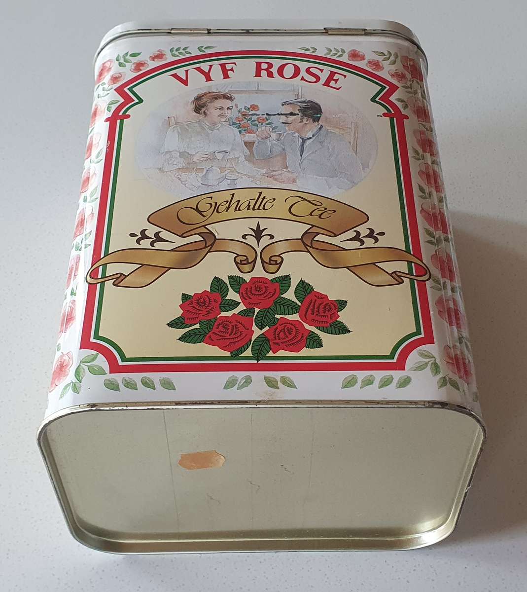Five roses tea tin as per photo