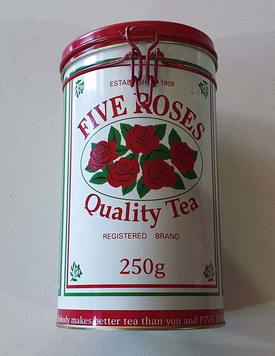 FIVE ROSES tea tin as per photos