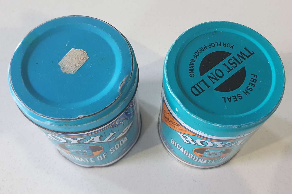 2x ROYAL BICARBONATE OF SODA tins as per photos