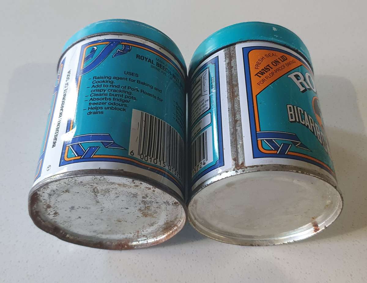 2x ROYAL BICARBONATE OF SODA tins as per photos