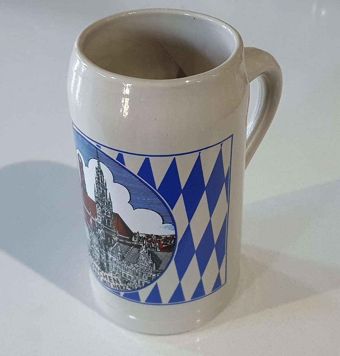 1 Liter MUNCHEN Weltstadt Mit Her BEER MUG as per photos