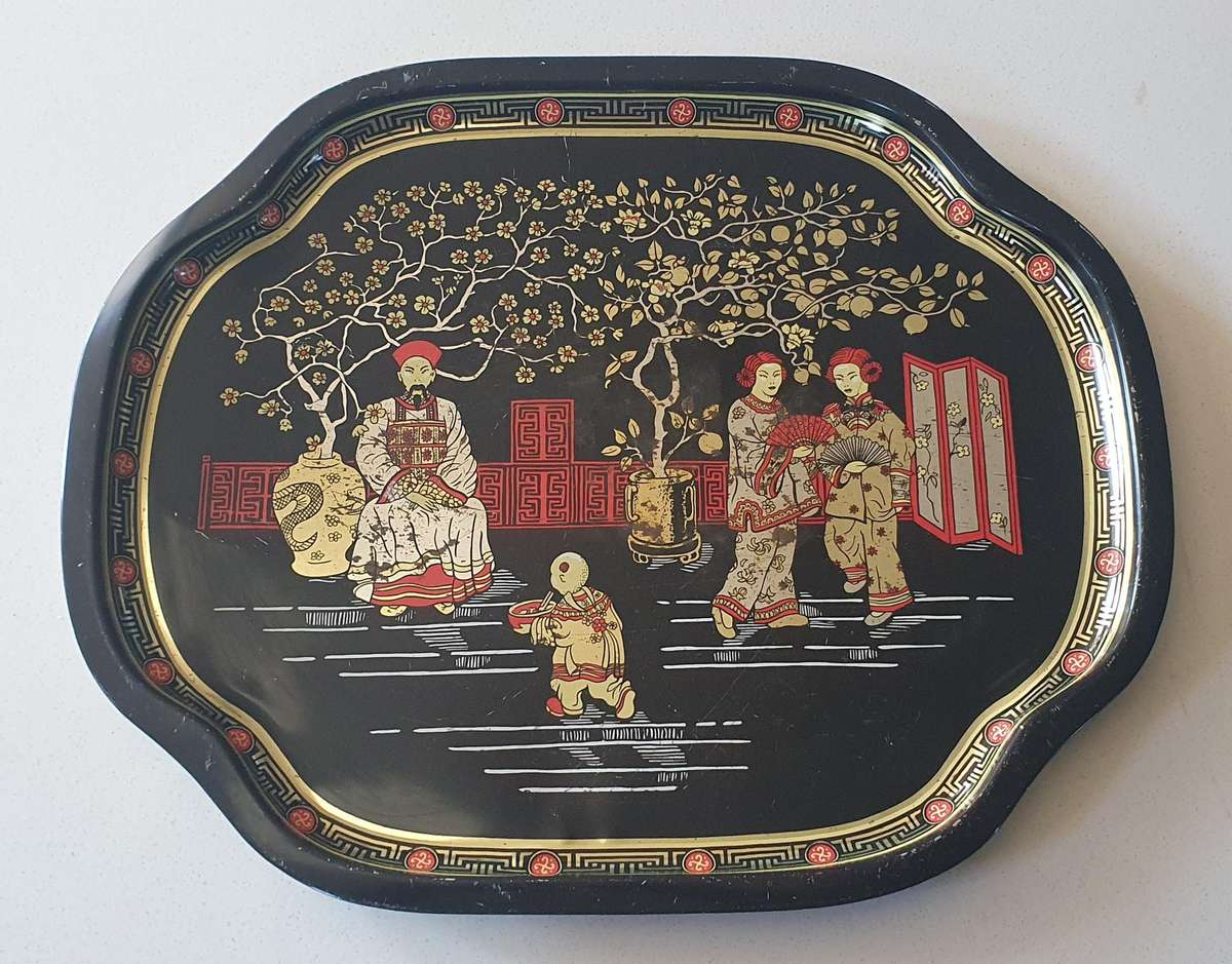 Tin tea serving tray as per photos