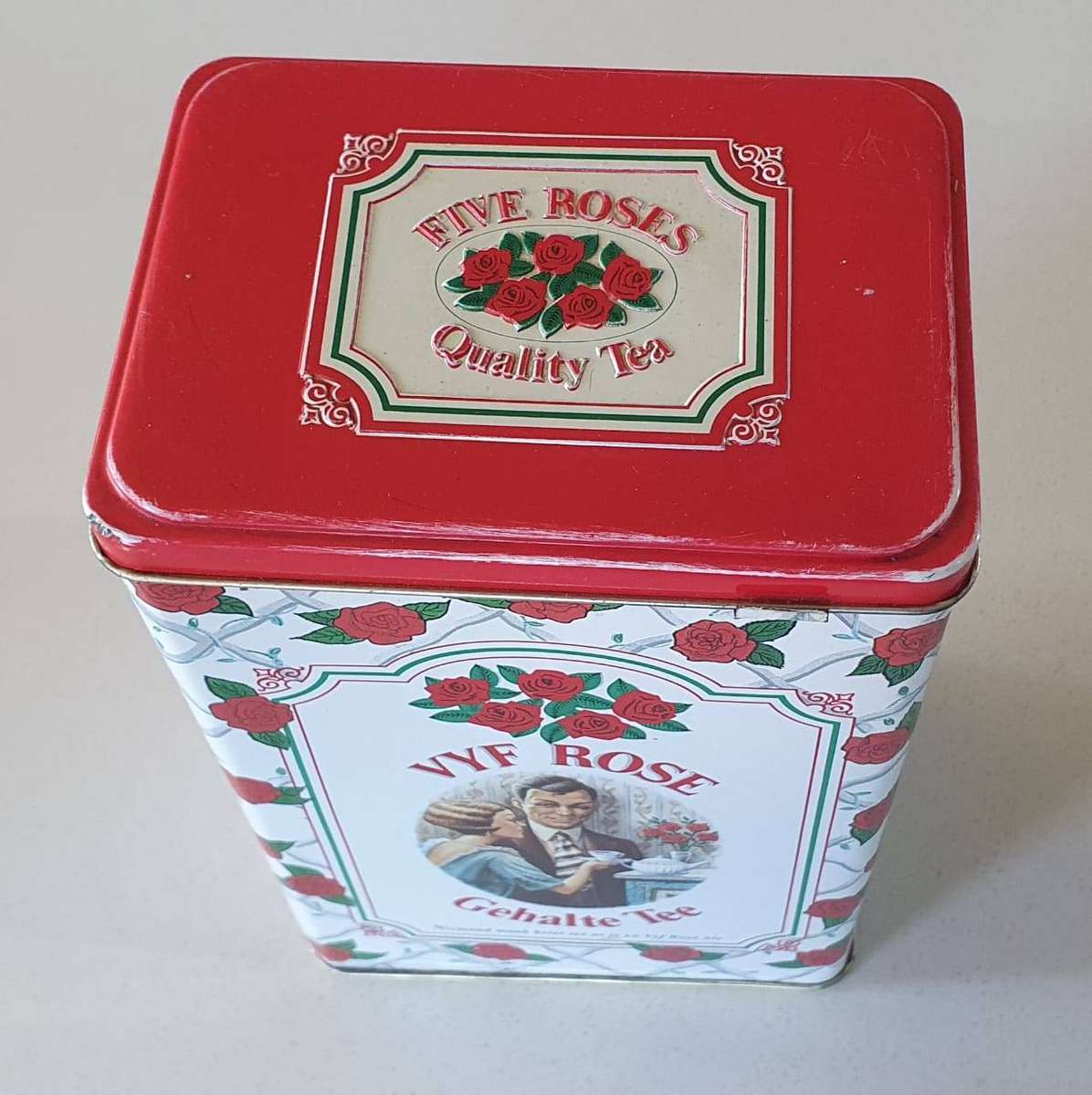 Five Roses tea tin as per photo