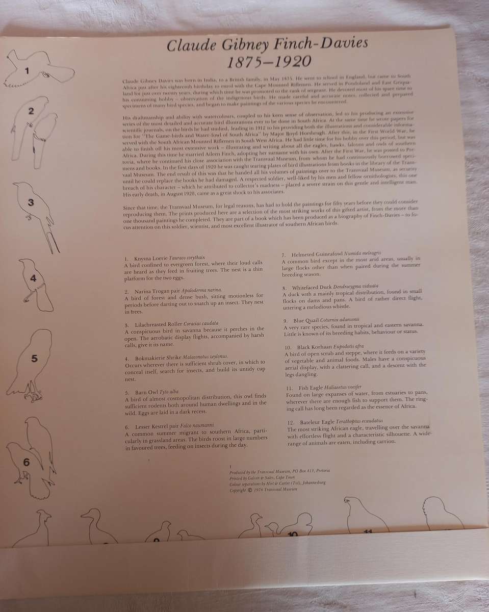 Claude Gibney Finch-Davis 1875-1920, Observer, student and highly skilled illustrator