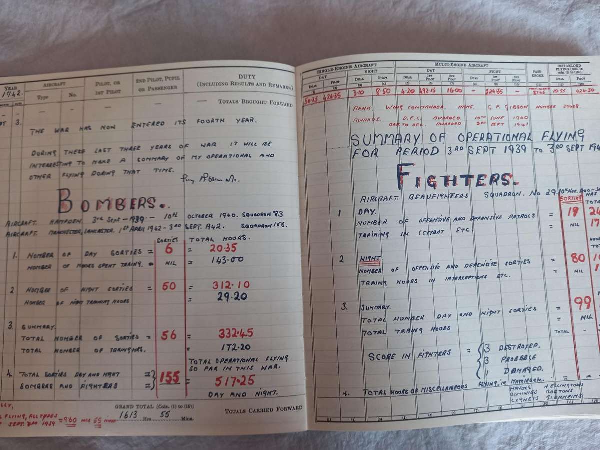 Royal Air Force, Pilots Flying Log Book, nr 2 (1940)