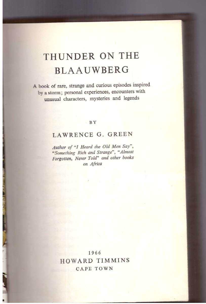 Thunder on the Blaauwberg (Lawrence Green)