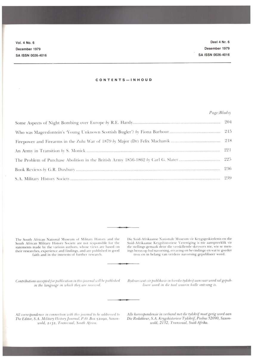 Military History Journal / Krygshistoriese Tydskrif,  magersfontein, Zulu War, etc..