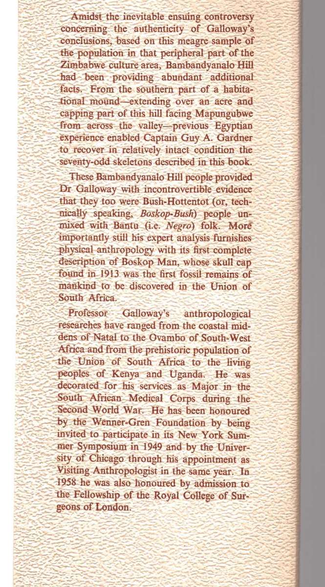 The Skeletal Remains of Bambandyanalo, (Mapungubwe)