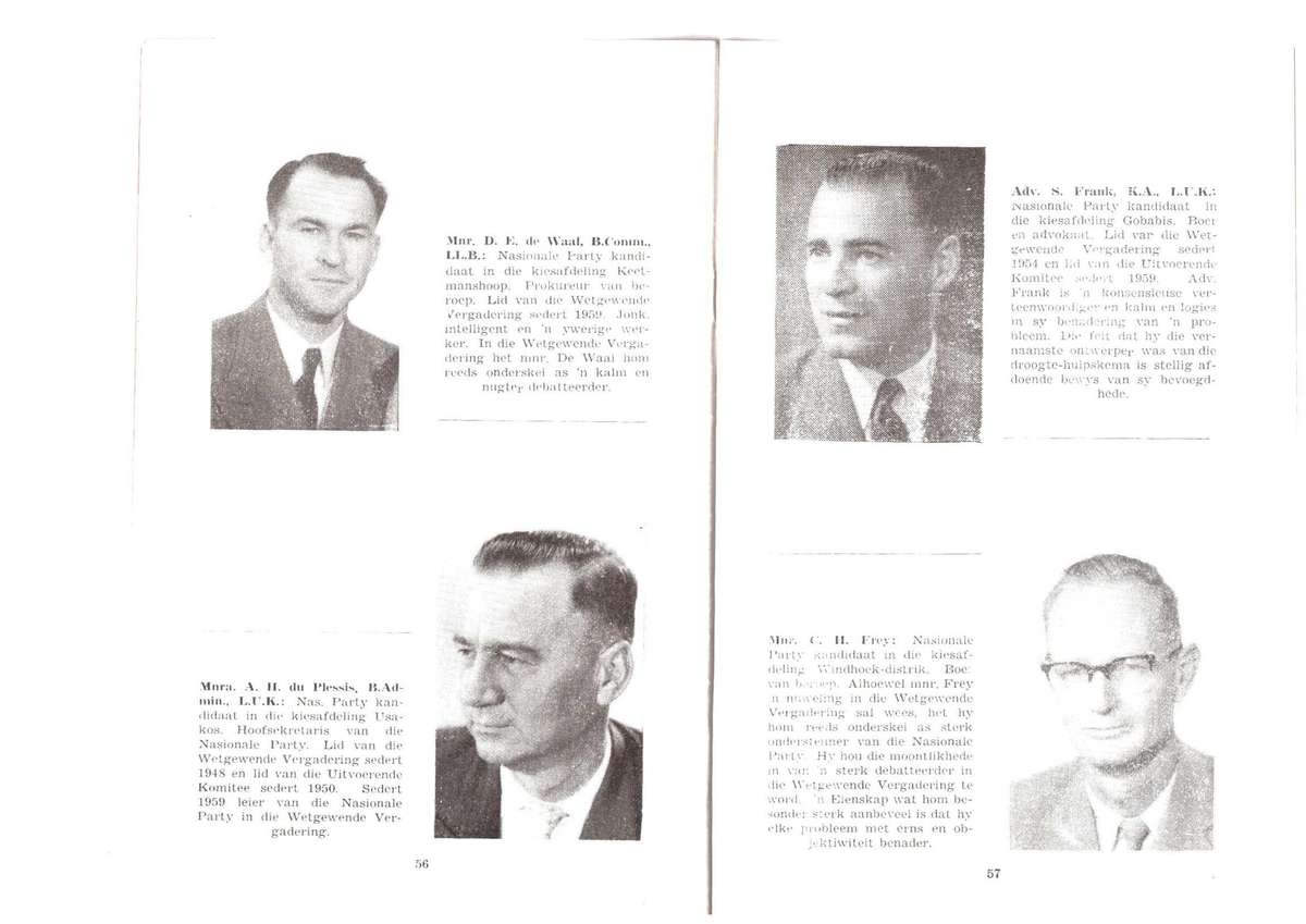 Die Nasionale Party van Suidwes-Afrika bied aan sy werk van 10 jaar en verkiesingsmanifes