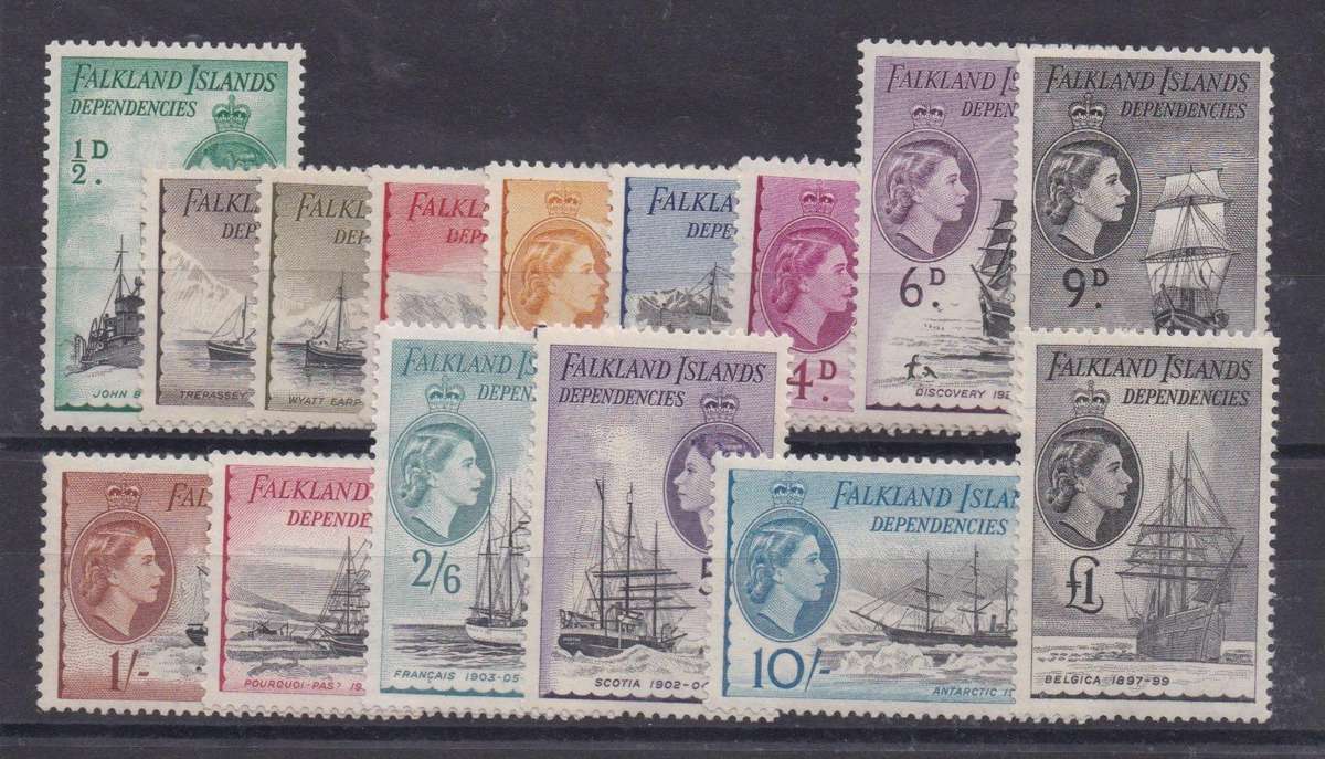 Falkland Is Dependencies 1954 QEII set of 15 values very fine unmounted mint