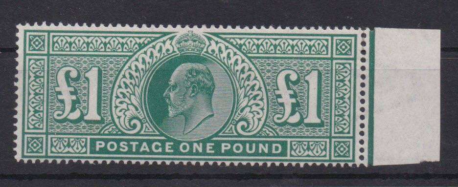 Great Britain 1902 KEVII £1 dull blue green very fine mint