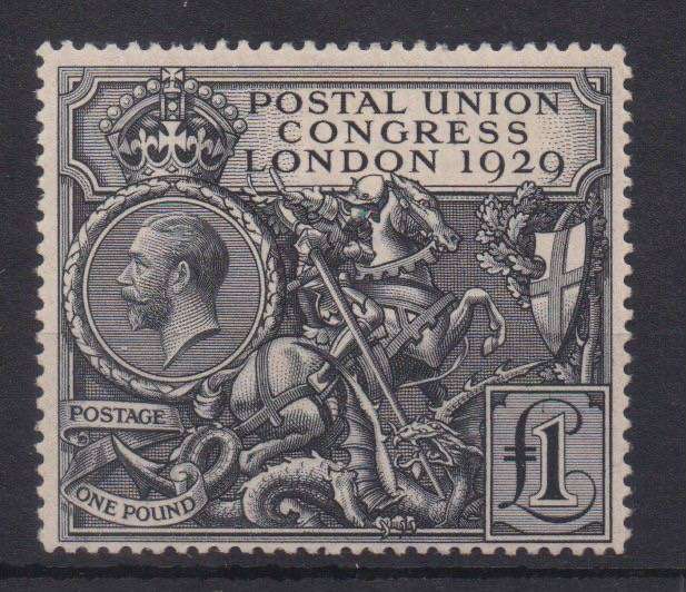 Great Britain 1929 KGV PUC £1 black fine mint