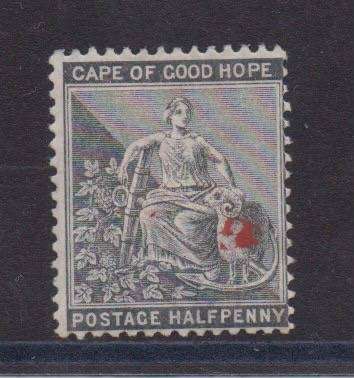 Griqualand West 1878 1/2d grey black optd Type 16 inverted fine mint