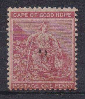Griqualand West 1878 1d carmine-red optd Type 15 double both inverted one is red fine mint