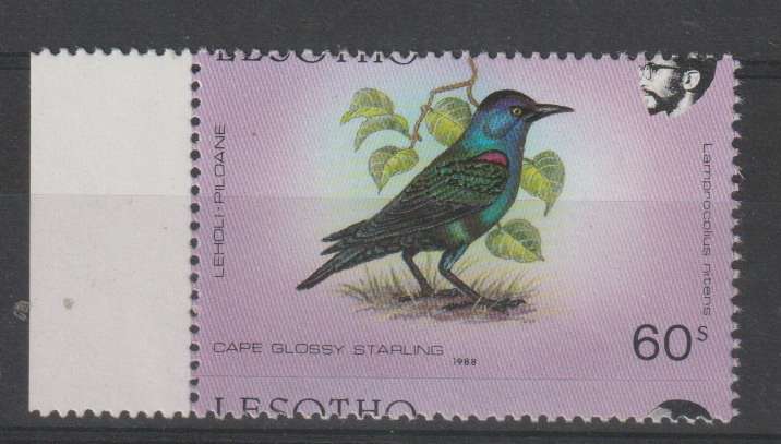 Lesotho 1988 Birds 60s with major horizontal perf shift unmounted mint