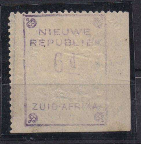 New Republic 1887 No date, yellow  paper, 6d bottom right corner copy fine mint