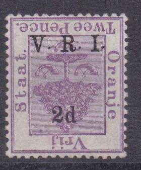 Orange River Colony 1900 VRI raised stops 2d inverted overprint fine mint