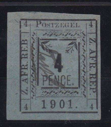 Transvaal - Pietersburg 1901 4d 2nd printing R 2/1 very fine mint