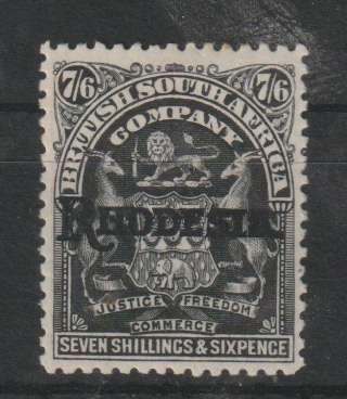 Rhodesia BSAC 1909 Arms Rhodesia  7s6d very fine mint