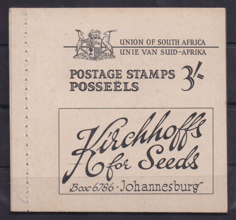 South Africa Booklets 1948 3/- Kirchhoffs complete booklet very fine