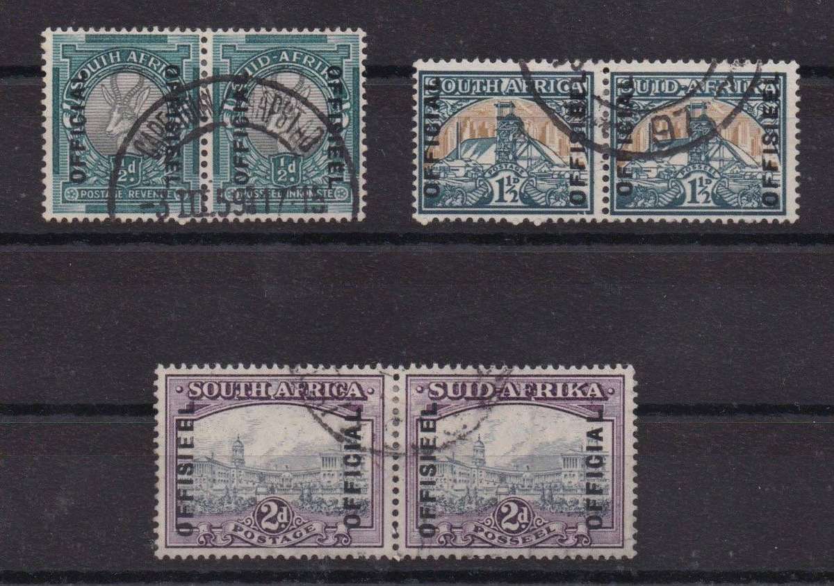 South Africa Officials 1944 Additional values, 1/2d, 1 1/2d & 2d fine used