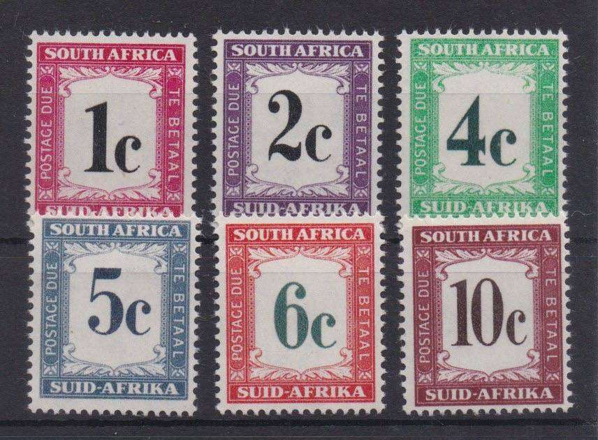 South Africa Postage Due 1961 set of 6 fine mint