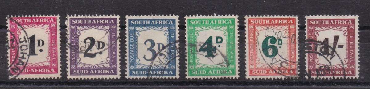 South Africa Postage Due 1950/58 set of 6 fine used