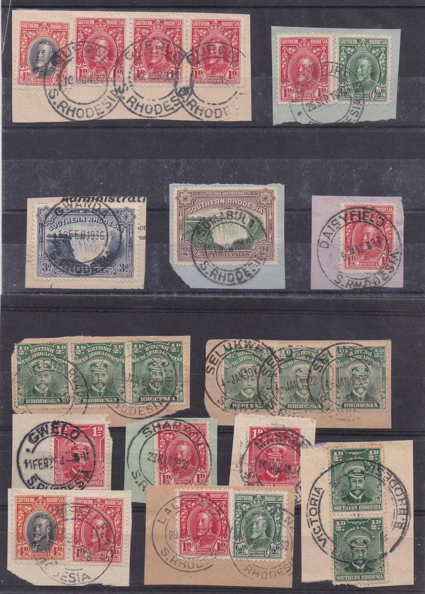 Southern Rhodesia Postmark KGV lot including some scarce very fine